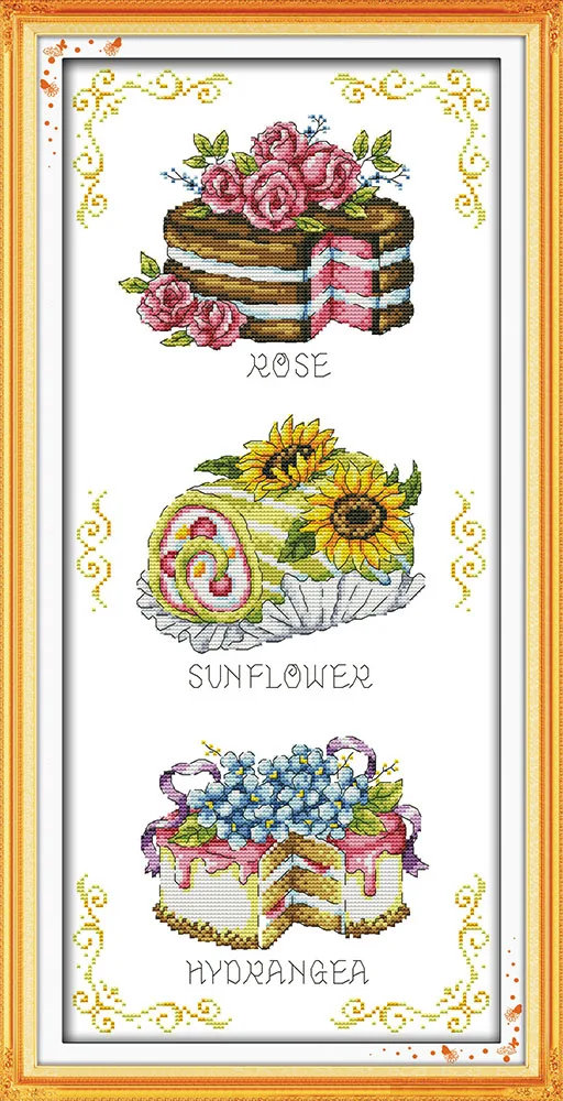 

Dessert, counted printed on fabric DMC 14CT 11CT Cross Stitch kits,embroidery needlework Sets, Home Decor