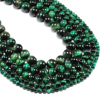 

1strand/lot 4 6 8 10 12 mm Natural Stone Green Tiger Eye Agat Round Beads Loose Spacer Bead For Jewelry Making DIY Bracelet Gift