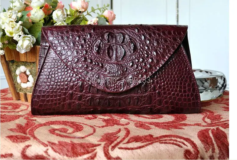 Sac Alligator Peau D'épaule Cuir Mode Embrayage À Sac Femmes En Crocodile Main 100 Véritable De D'embrayage wOTUzO