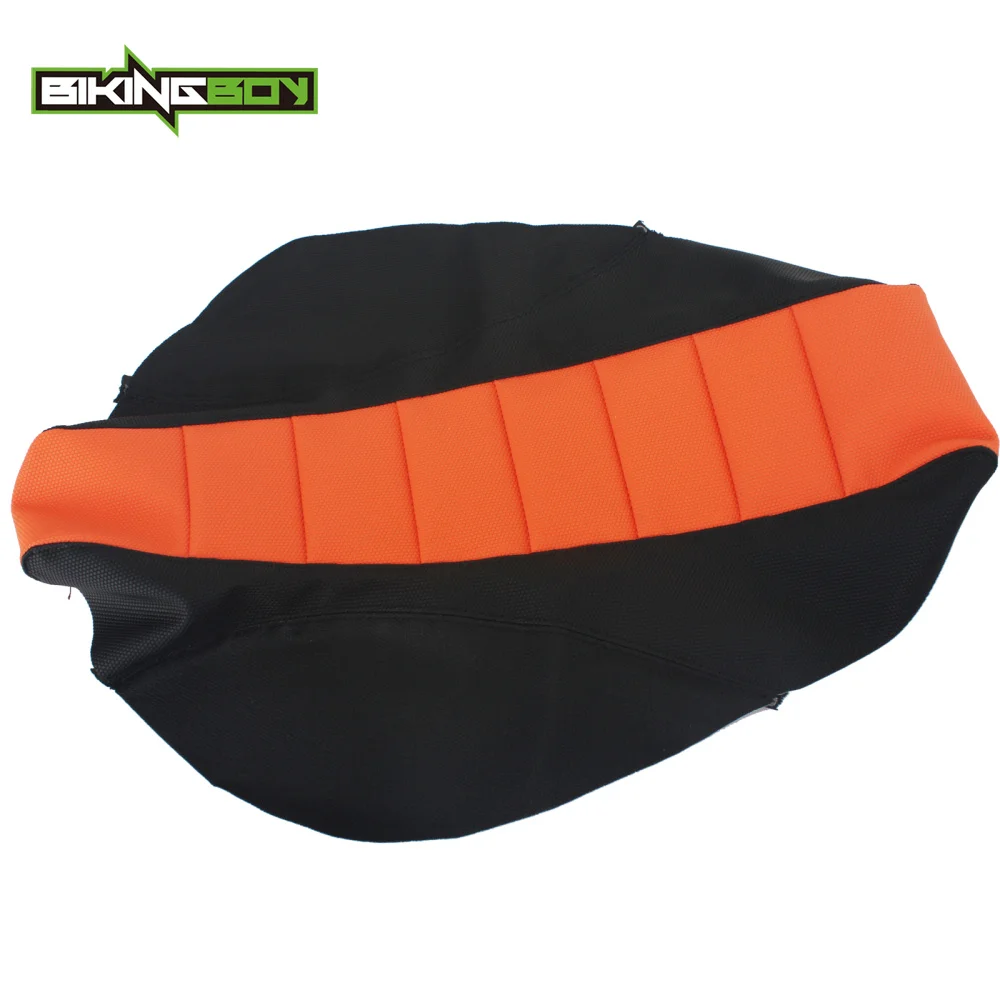 BIKINGBOY Orange Black Motocross Offroad Bike Ribbed Gripper Soft Seat