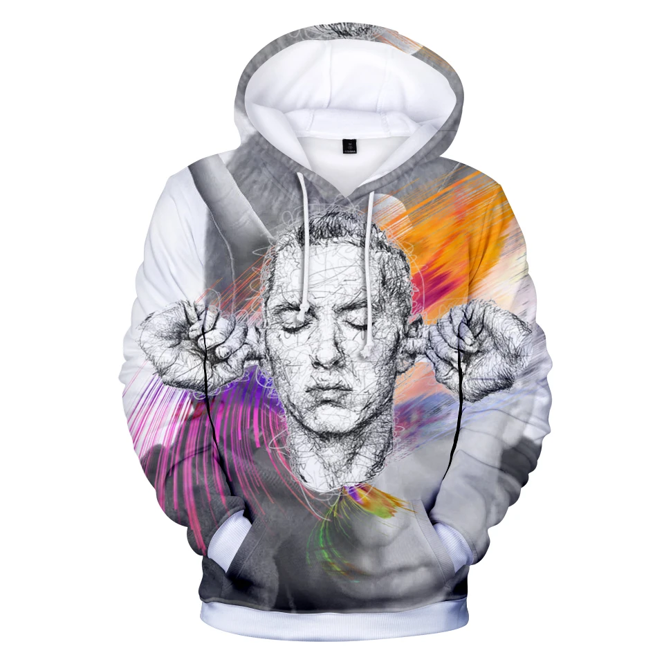 Мужские модные толстовки aikooki Свитшот EMINEM для отдыха с 3D принтом свитшоты Harajuku Wo