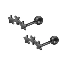 1 Pair Fashion Stainless Steel Jewelry New Wholesale Three Star Unique Stud Earrings for Women Cute Star Earrings Jewelry Gift