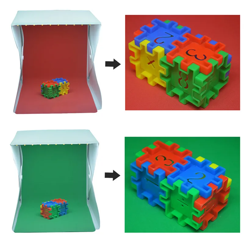 " портативный светильник для фотостудии, 2 светодиодный панели, 6 цветов, мини складной светильник для фотосъемки, коробка для фотографирования, светильник для фотосъемки