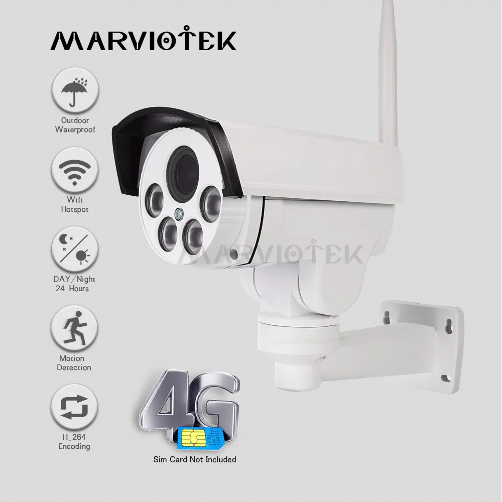960P 3g 4G sim карта IP камера наружная наблюдения с датчиком PTZ 1080P цилиндрическая