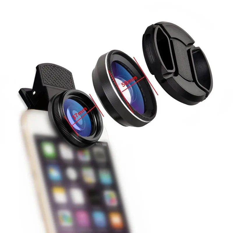 

HD Professional Optical Glass Mobile Phone Lens 0.6X 0.45X Super Wide Angle 15X Macro Camera Lenses for iPhone Android Lentes