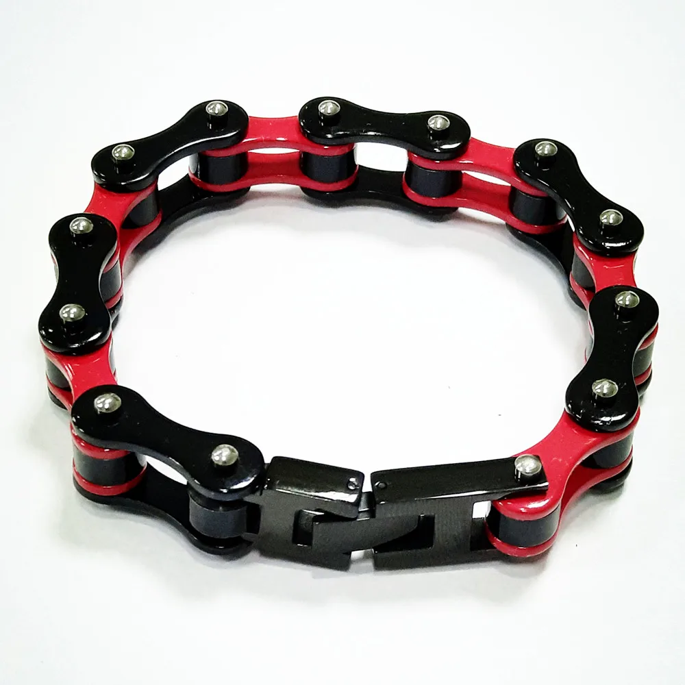 Koop SDA mannen Biker Chain Armbanden Bangles 316L Rvs Link Cubaanse Ketting voor Mannen Armbanden Rood Zwart Groen YM180