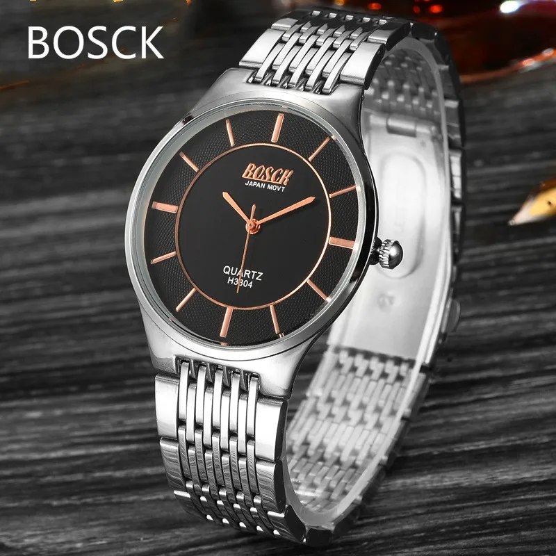 

Bosck Classic Business Men Watch Stainless Steel No Rust Waterproof High Quality Male Wrist Watches Quartz Relogio Masculino