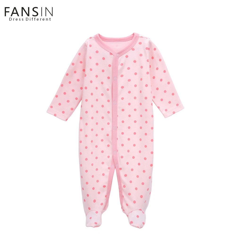 

FANSIN Brand New Baby Romper Clothing Newborn Long Sleeve Kids Boys Pink Dots Girls Rompers Cotton Baby Clothes Infantil Costume