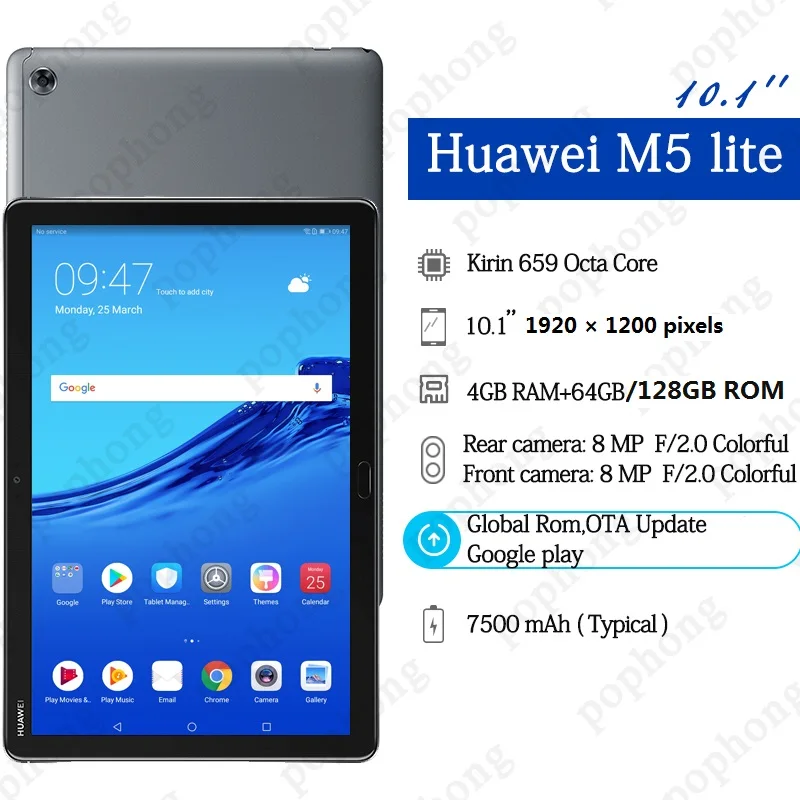 Глобальный Встроенная память Оригинал HUAWEI MediaPad M5 lite 10 1 ''HUAWEI Настольный ПК Android