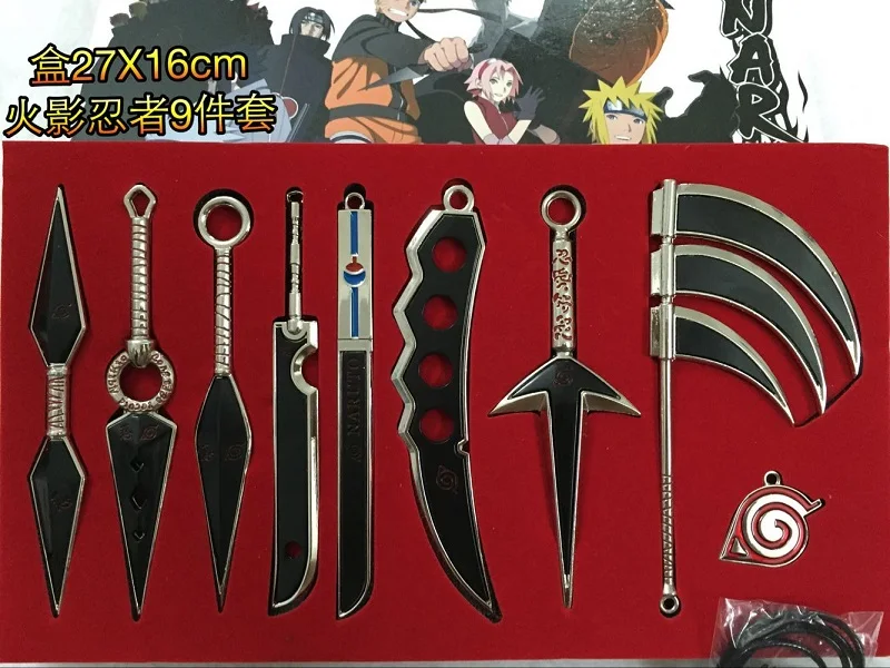 new One Set Metal Toy Sword Naruto Kunai Knife Throwing Set Mini Naruto