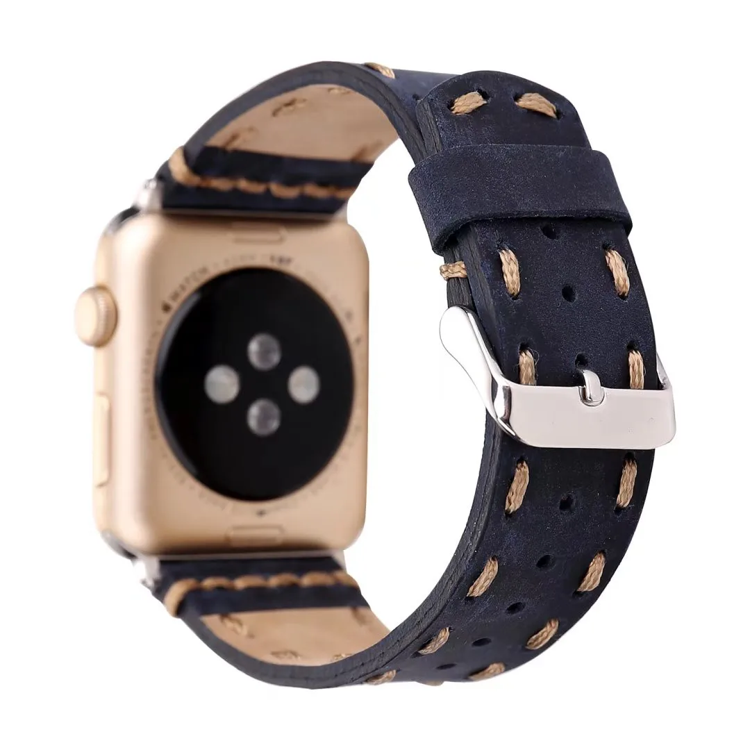 SE Ретро ремешок ручной работы для Apple Watch Series 3 2 1 из натуральной кожи винтажный