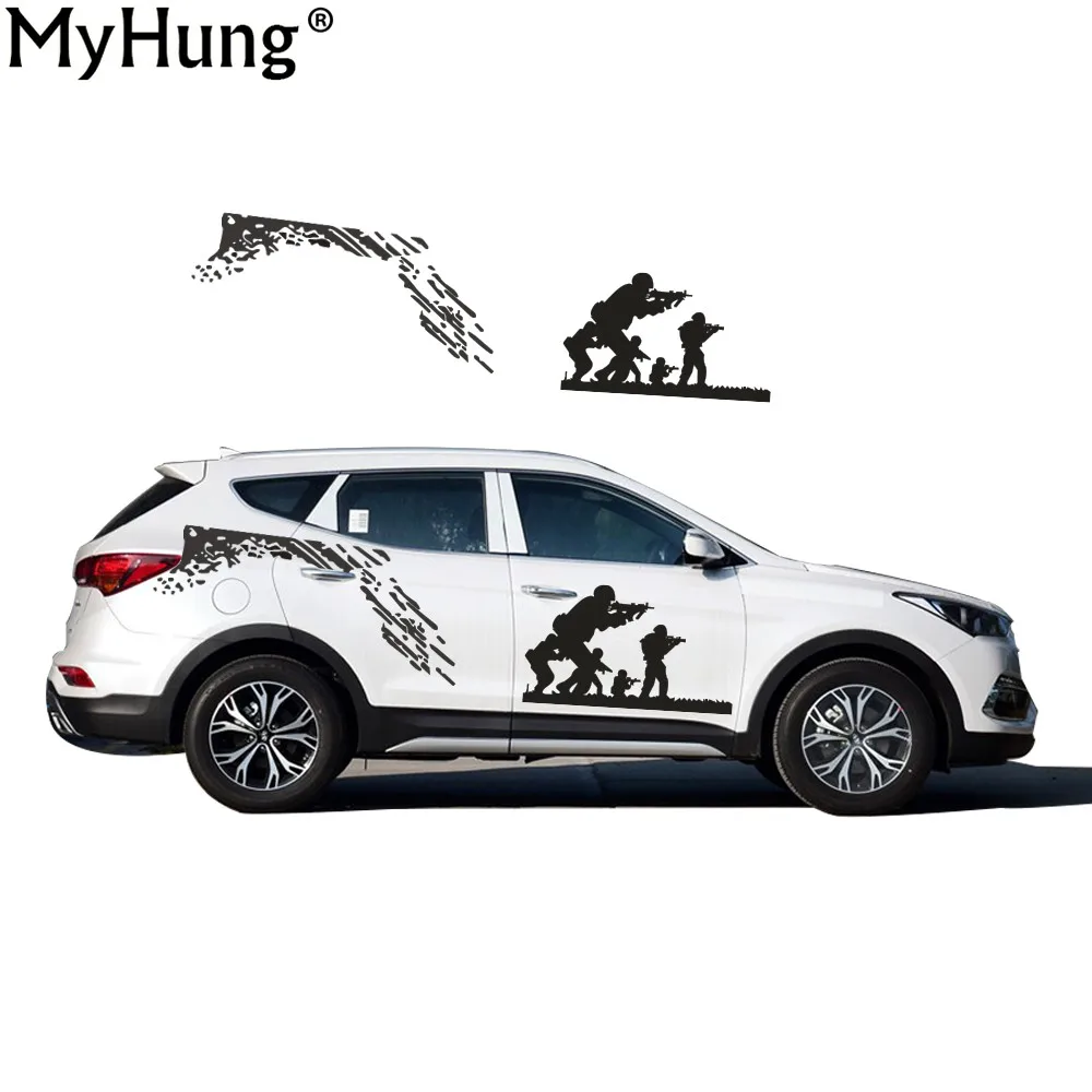 Автомобильный Стайлинг для Hyundai Santa Fe гоночный узор клейкая наклейка боевой