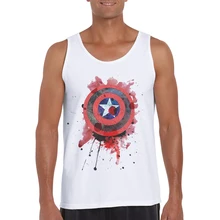 Новое поступление майка для тренажерного зала Мужская спортивная одежда без рукавов хипстер белый жилет бодибилдинг Капитан Америка печати Camiseta манга Sin