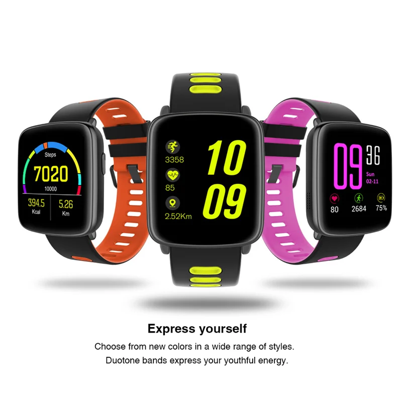 

GV68 Waterproof Smart Watch Ip68 Bluetooth Smartwatch with Replaceable Straps Monitor Heart Rate Swimming for IOS Android Phone