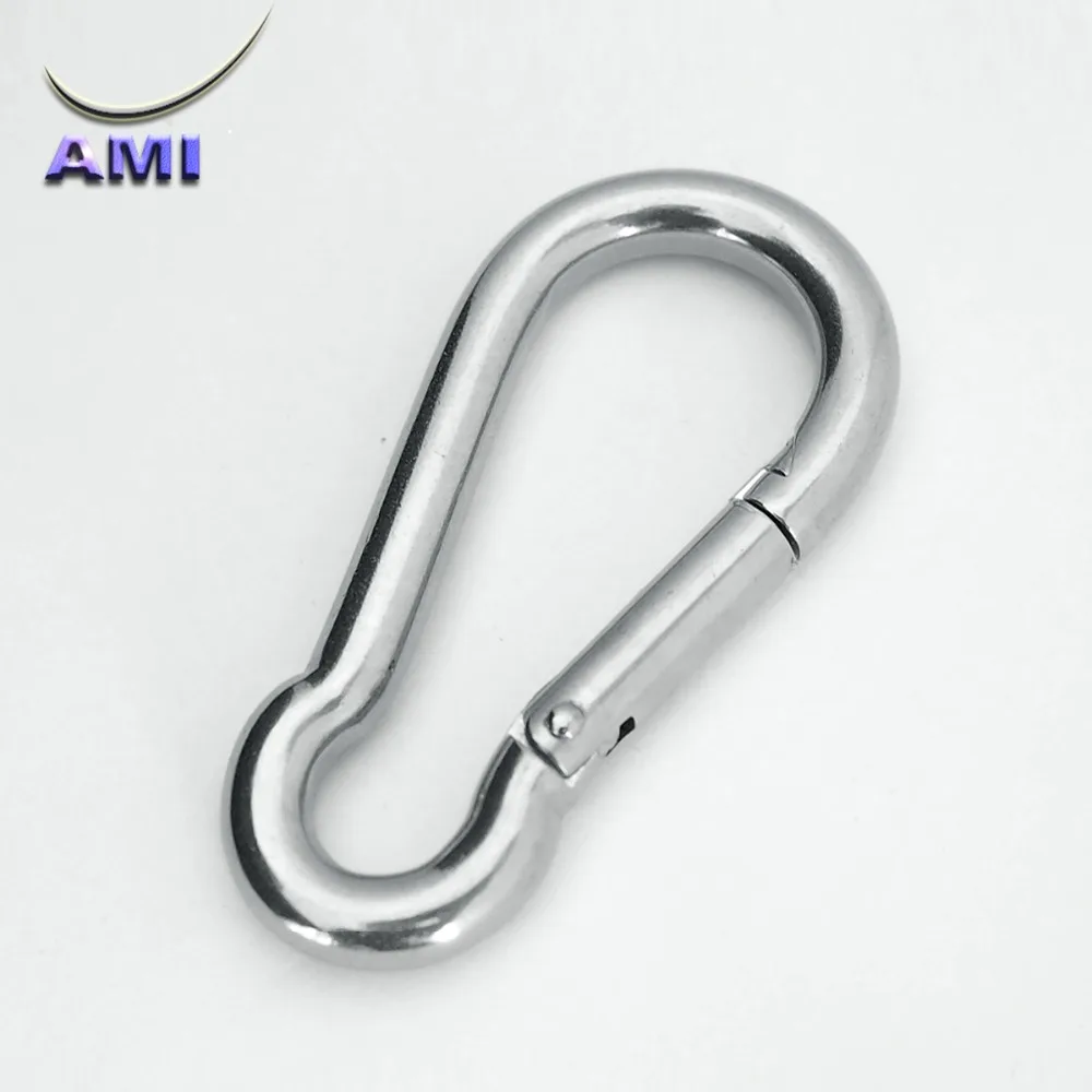 10mm*100mm snap hook carabiner marine grade stainless steel 316 carbine