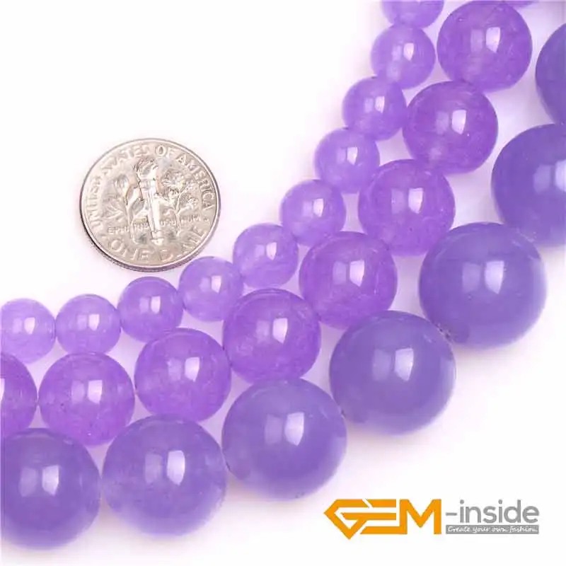 

Round Light Purple Jades Beads Fashion Jewelry Bead DIY Bead For Women Bracelet & Necklace Making Strand 15" Wholesale!