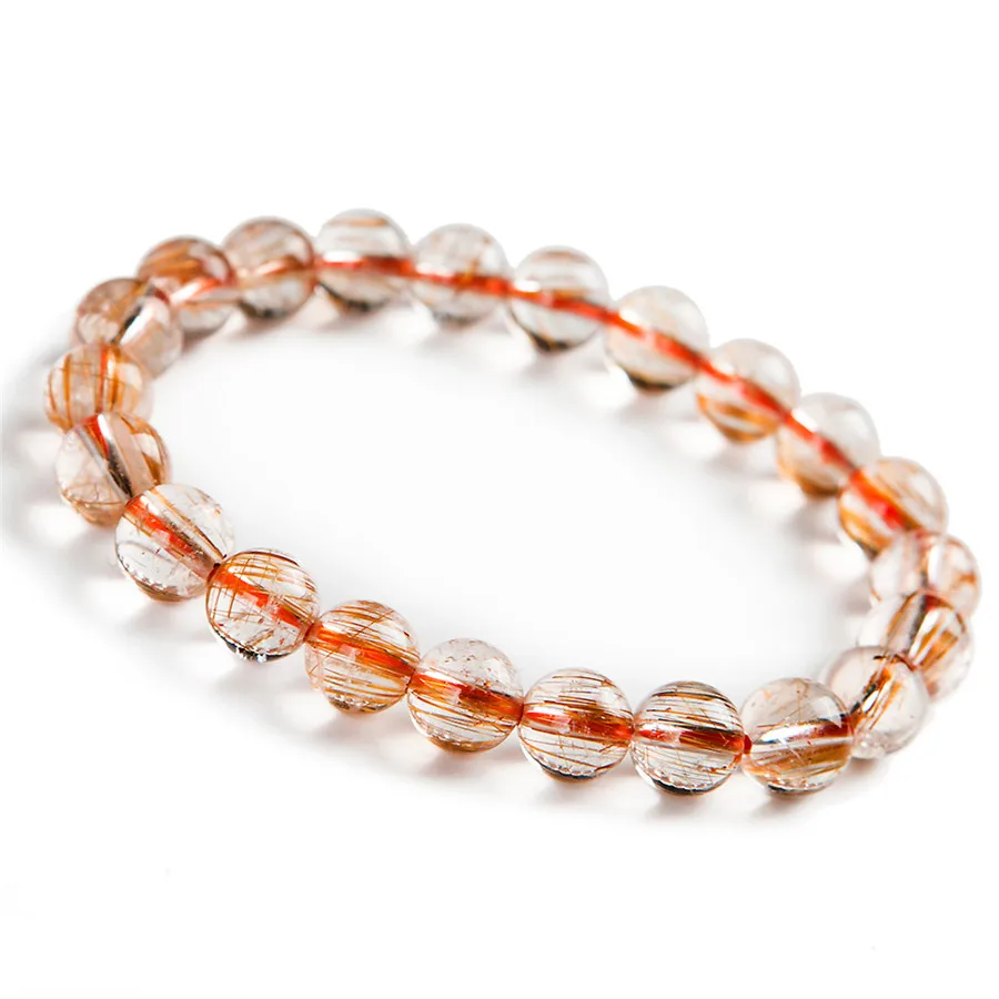 New Design Genuine Natural Copper Hair Rutilated Quartz Crystal Round