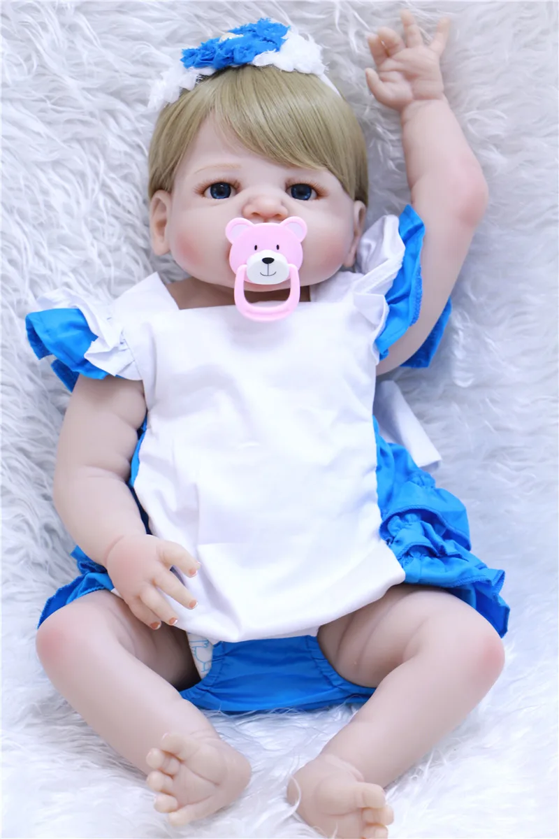 Силиконовая кукла Reborn Baby Реалистичная для новорожденных девочек 55 см подарок на