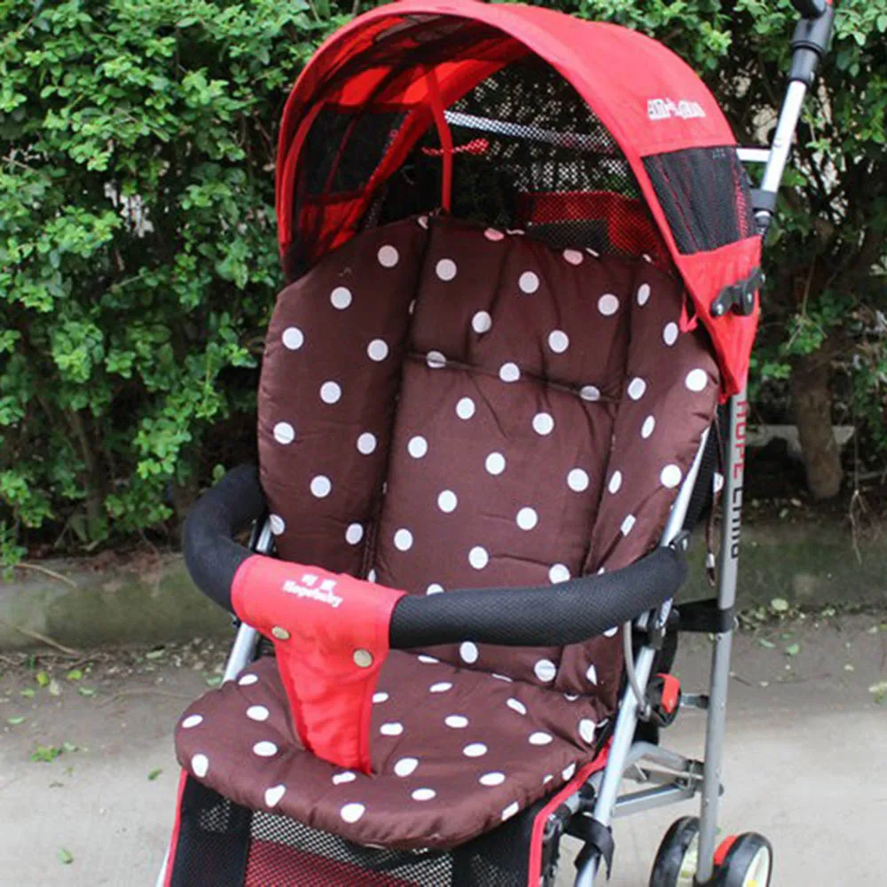 

Cotton Baby Stroller Cushion Pad Pram Padding Cushion Cotton Polka Dot Printed Pad Stroller Soft Cushion Striped Liner T0074