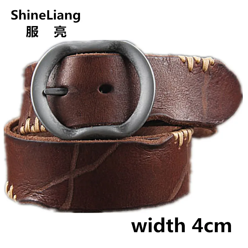 

Hot Cowhide Genuine Leather Belts for men brand Strap male pin buckle fancy vintage jeans strap cintos masculinos ceinture homme