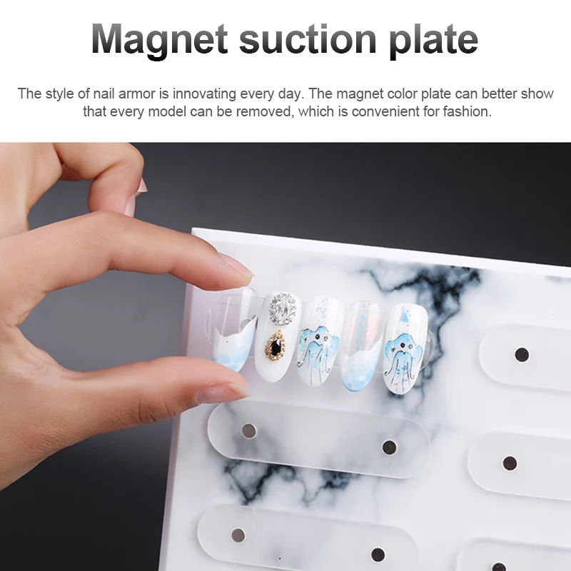 Billige Neue ankunft Hohe Qualität Falsche Nagel Spitze Art Display Stand Bord Magnet Adsorption Abnehmbare Farbe Karte Zeigt Regal