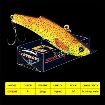 

Pencil 6 PC New 2019 Plastic Fishing Lures 6 Color Fishing Tackle 20g-0.71oz Bass Bait VIB Fishing tackle 2.8"-7.1cm