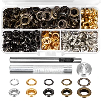 

250Pcs/set Grommet Installation Setting Kit + Leather Hole Punch Installation Set Leather Craft Tools for DIY Craft Canvas Cloth
