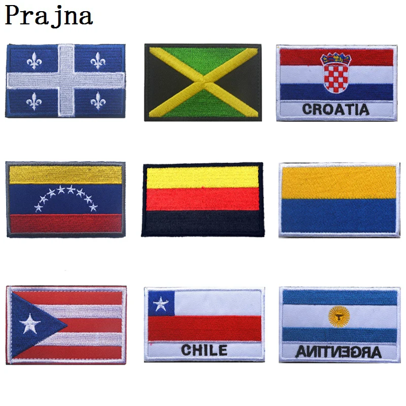 

Prajna Germany Flag Military Embroidered Patches Backpack Venezuela Country Flag Patches Stickers Sew On Clothes Hook And Loop D