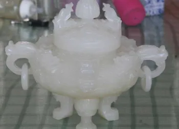 

Details about 10"China Natural Handwork Carving White Jade 9 Dragon Head Incense Burner Censer