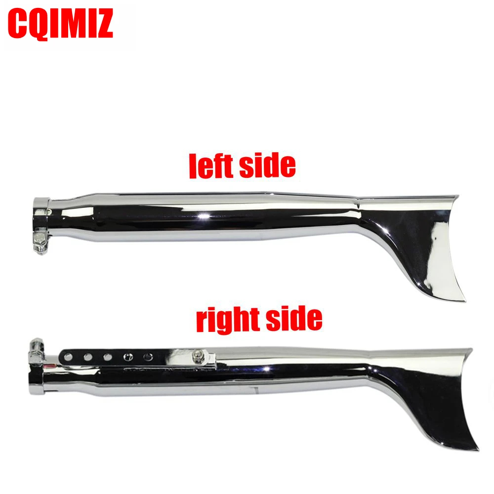1 Pair Universal 21'' Chrome Fish Tail Motorcycle Exhaust Muffler For Harley Chopper Bobber Cafe Racer Vintage Silencer |