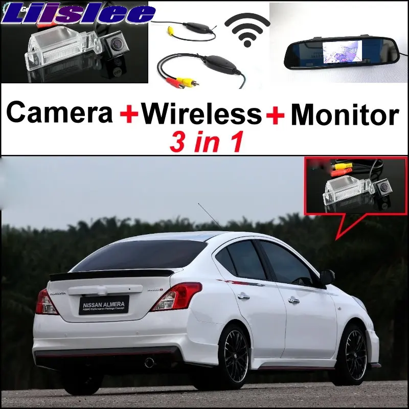 

For Nissan Sunny 2011~2017 Liislee 3 in1 Special Rear View Camera + Wireless Receiver + Mirror Monitor Easy Parking System