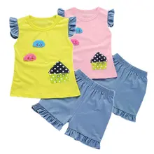 1 шт., детские шорты без рукавов для малышей Комплект из топа, жилета и штанов, комплект однотонной розовой летней одежды, жилет унисекс, Новое поступление