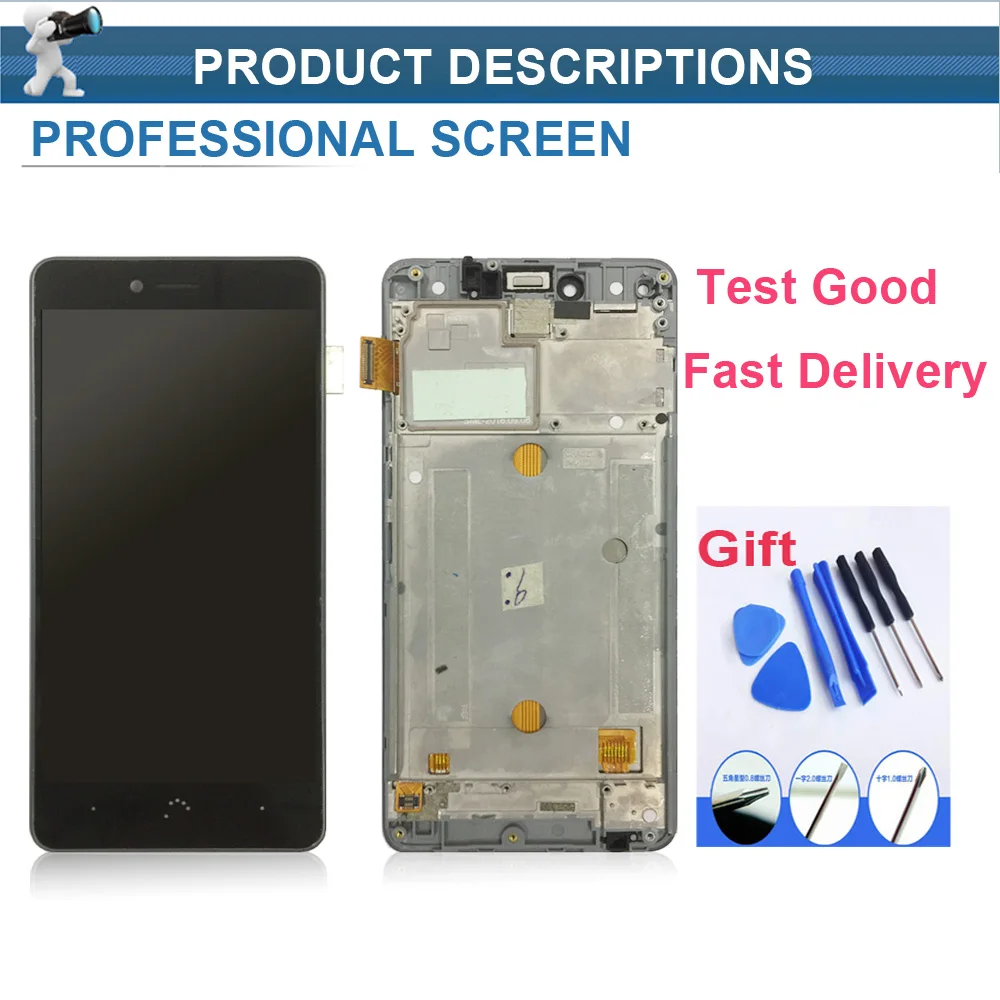 

WEICHENG For BQ Aquaris U/U Lite/ U plus LCD Display+Touch Screen Assembly with Frame Panel Tactil for bq u lite/plus+Free Tools