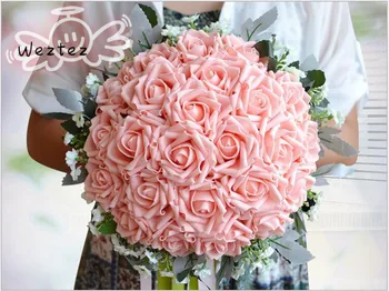 

Bridal Bouquets Artificial Bridesmaids Accessories Wedding Bouquet Wedding Bouquet Roses Holder Wedding Flowers D418