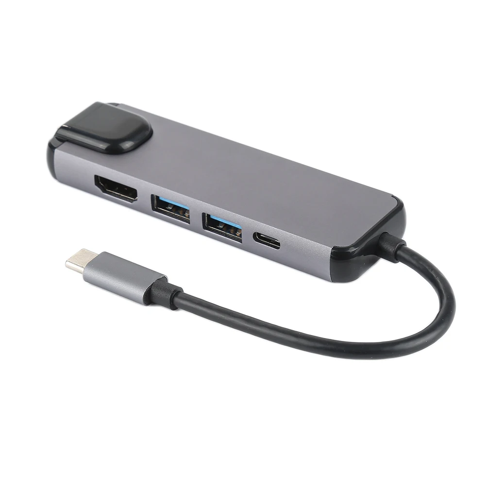 

5 in 1 USB 3.1 USB-C to HDMI 4K HD 1000M Rj45 LAN Adapter USB 3.0 Hub Type C Mac Charging Adapter for Macbook Pro
