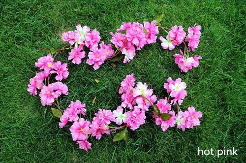 hot pink 1.8 м Длина высококлассные искусственные Cherry Blossom Глициния Vine Свадебные Главная праздничные стене висит орнамент партии DIY украшения - Цвет: hot pink