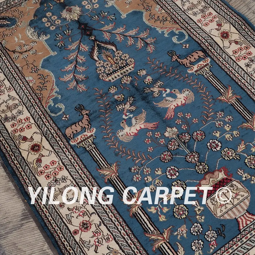 YILONG 3 'x 5' Древо жизни антикварный ручной работы шелковый ковер УЗЕЛКОВЫЙ