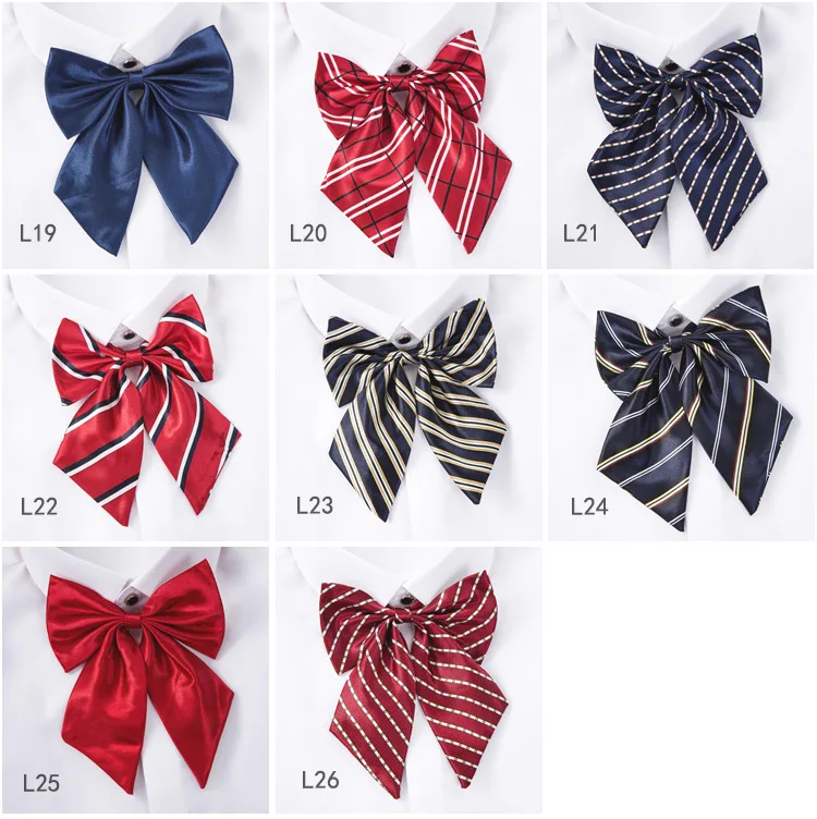Полосатый галстук-бабочка, женский шелковый шарф, школьная форма, галстук-бабочка