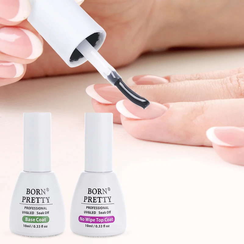 BORN PRETTY Matte Top Base Coat без вытирания Soak Off для дизайна ногтей Гель лак маникюрный УФ