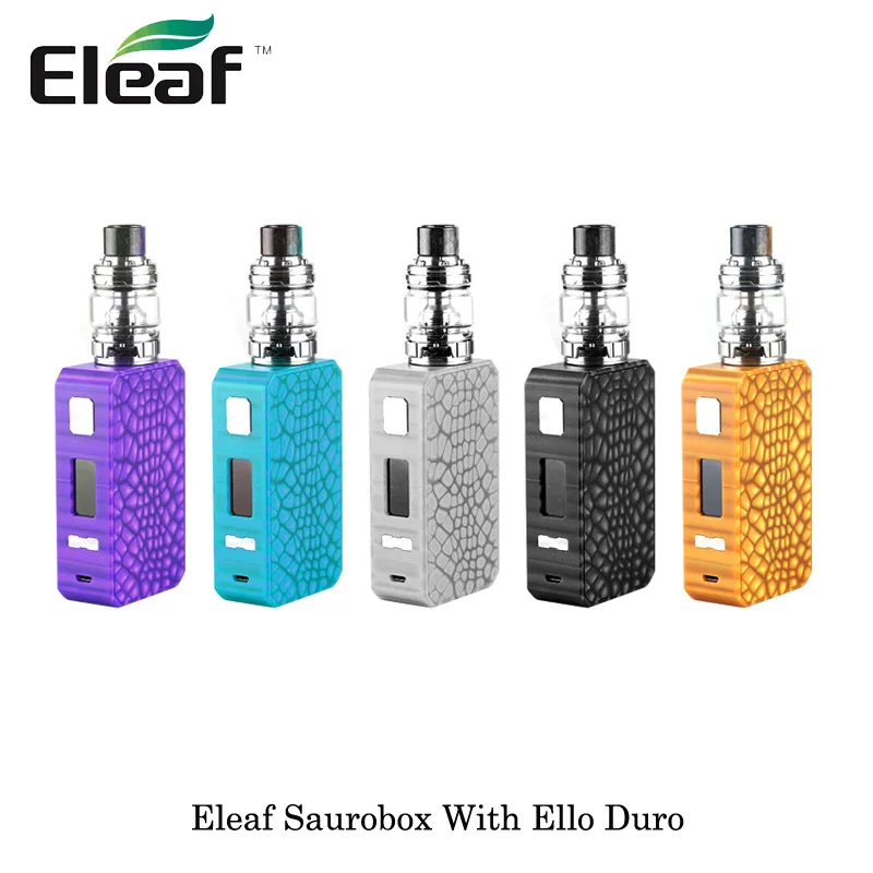 Электронные сигареты Eleaf Saurobox 220 Вт поле Mod с Элло Дуро Sub Ом танк распылителя 6,5 мл Ёмкость Двойной 18650 S Vape испаритель