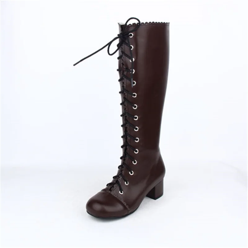 Japanischen Stil Lolita Cosplay Knie Hohe Stiefel Vintage Japanischen Stil Lolita Cosplay Knie Hohe Stiefel Vintage