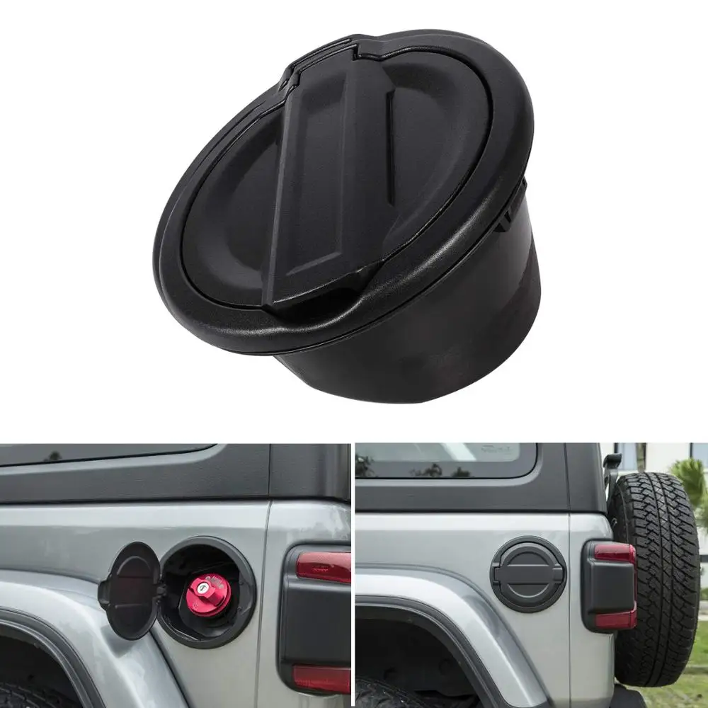 

Chuang Qian Gas Tank Cap Cover Aluminum Fuel Tank Cover Fuel Filler Door Cover for Jeep Wrangler 2018 2019 JL JLU