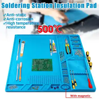 

S-180 BGA Heat Insulation Soldering Pad Mat Silicone Solder Mat Desk Maintenance Platform For Repair Station With Magnetic
