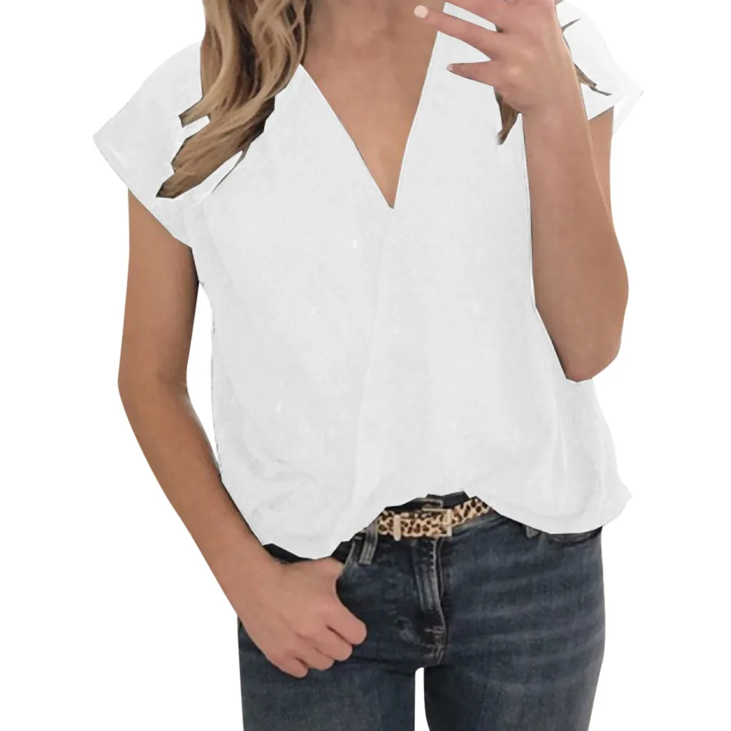

T Shirt Women Summer Ladies Tops V Neck Short Sleeve Women T Shirt Casual Solid Color Tunic Tops Tshirt Women camiseta mujer