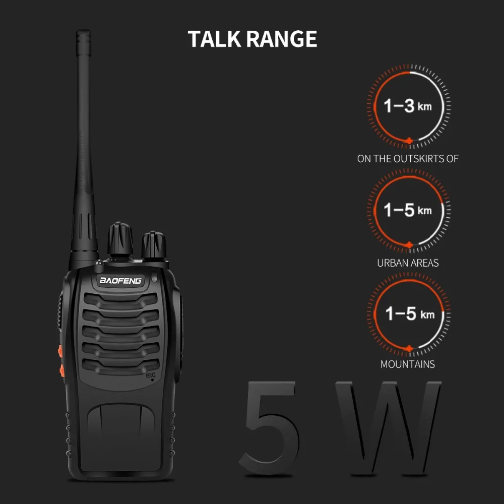 Rádio em Dois Portátil + Fone de Ouvido 400-470mhz de Longo Lote Baofeng Walkie Talkie Sentidos 888s 16ch Uhf Alcance Transceptor 4 Pçs - Bf-888s 7 Rádio em Dois Sentidos Baofeng 888s 16CH