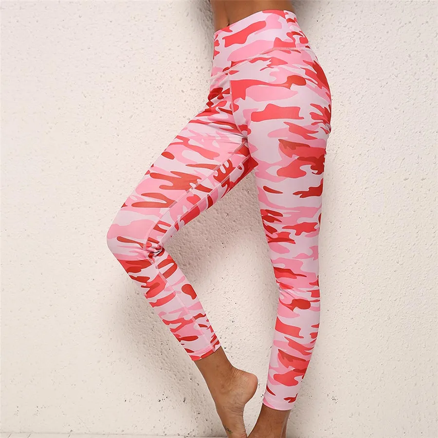 2019 women's camouflage sports yoga pants push up high waist sports casual yoga pants leggings Quick dry for ladies 40J8 (8)