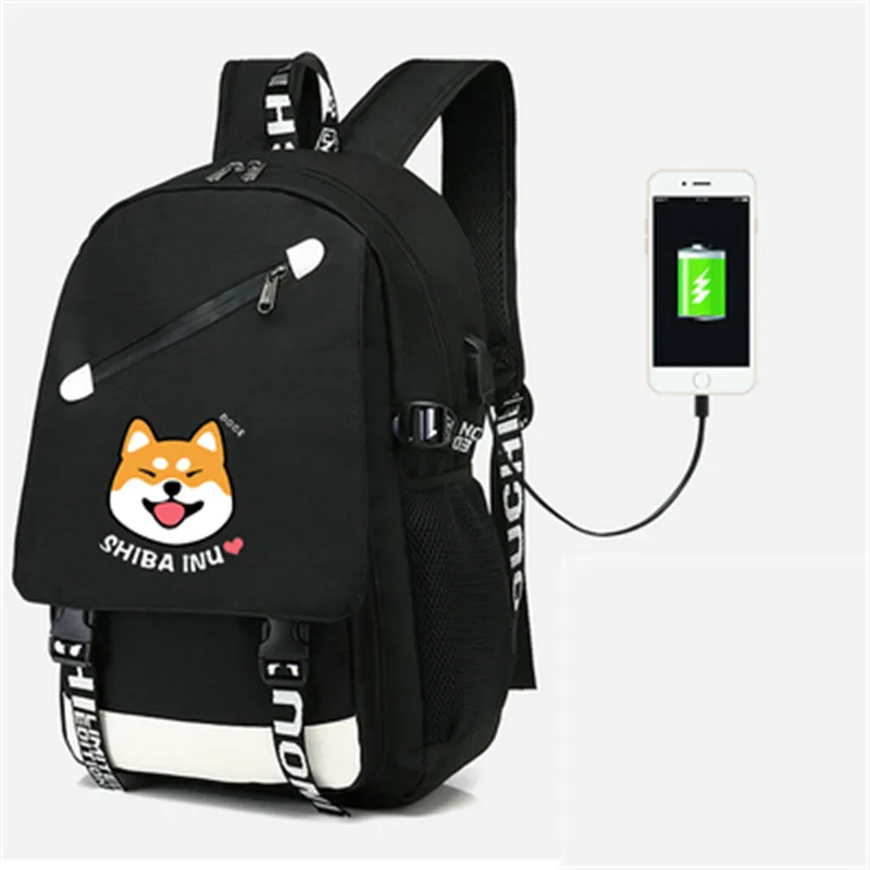 

Shiba Inu Lovely Muco Dog Corgi Doge Backpack USB bag Travel School Students Bag USB Fashion School Casual Laptop bag Gifts