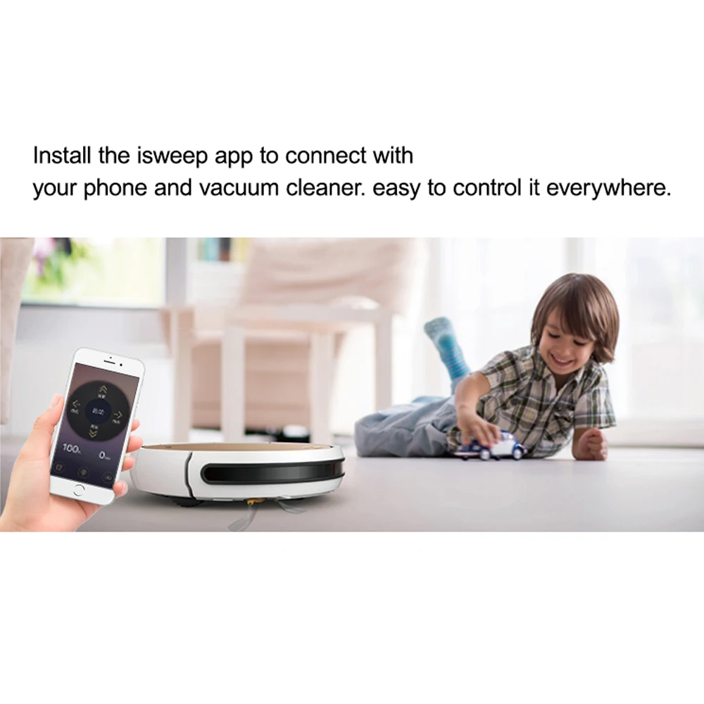 Isweep X3 Robot Vacuum Cleaner APP Control 1800 PA Wet and Dry Home Sweeper Auto Recharge EU Plug English Version Gift 2 Brush