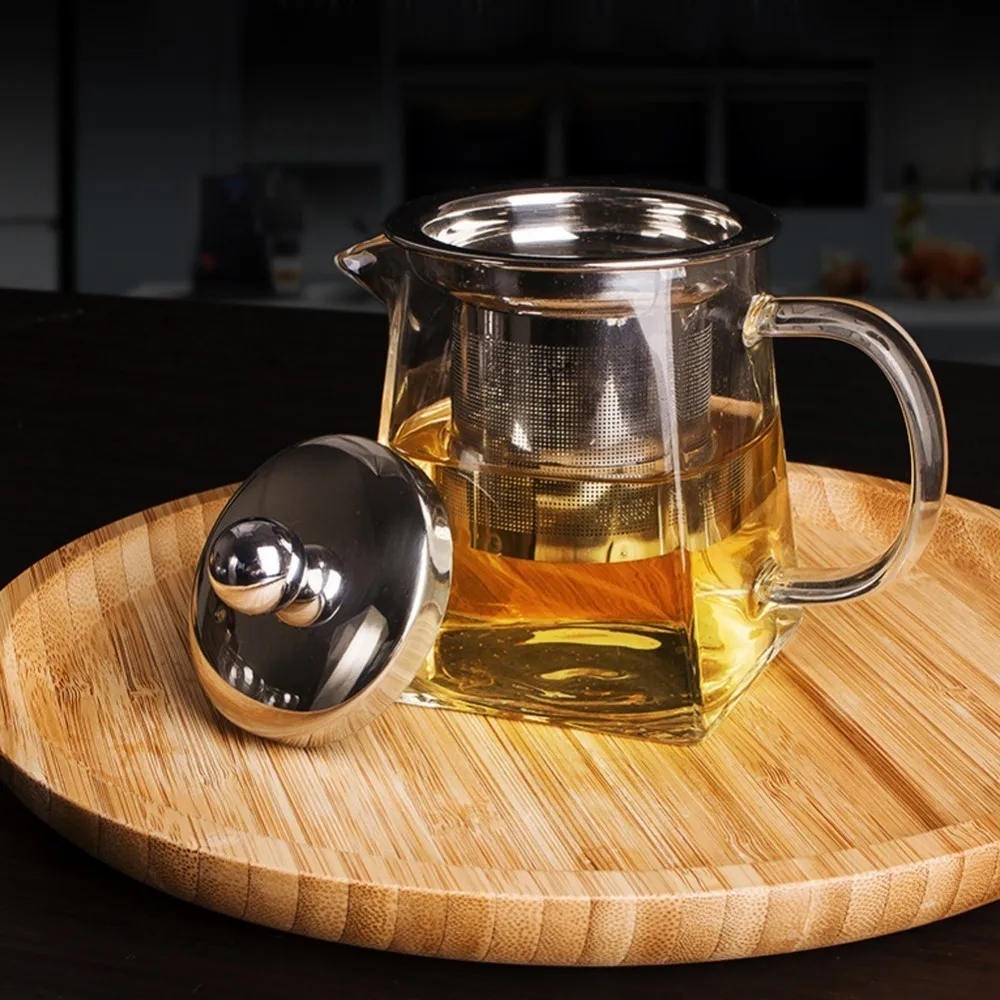 

350ml 550ml 750ml High Temperature Heat Resistant Glass Teapot With Tea Infuser Filter Milk Flower Tea Pot Glass Sqaure Tea Pot