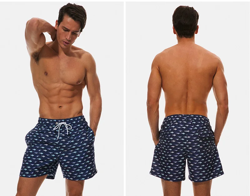 Новые популярные мужские шорты для серфинга летние спортивные пляжные мужские бермуды Короткие брюки плюс размер мужские быстросохнущие плавки шорты